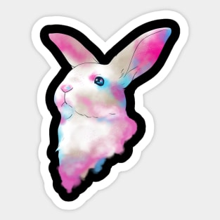 Cute Space Rainbow Gaussian Blur Rabbit Galactic Sticker